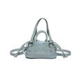 Hellblaue PU-Leder Minitasche mit Kordelzug-Innenfutter und silbernen Details - Hellblau