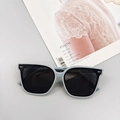 Détail de lunettes de soleil polarisées pour enfants avec monture bleue et accents métal - Gris