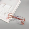 Close-up of retro oversized glasses frames in translucent purple and pink gradient resin - Tea Purple
