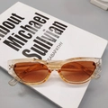Vintage cat-eye sunglasses with transparent champagne frames and brown tinted lenses - Champagne