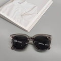 Chic oval sunglasses with transparent grey frame and black polarized lenses for retro style - Smoke Gray