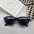 Classic black square frame sunglasses with dark lenses and silver metal rivets decoration - Black Gradient Stripe