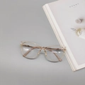 Monture de lunettes œil de chat pour femme en champagne doré transparent - Jaune clair transparent