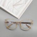 Lunettes anti-lumière bleue œil-de-chat champagne en TR90 avec branches métalliques - Champagne