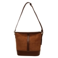 Sac seau rétro en daim marron pour femme avec bandoulière réglable et grande capacité - Marron Jaune