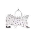 Silver dinosaur-shaped novelty handbag with metallic rivets and chain strap - Silver