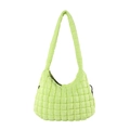 Borsa a nuvola trapuntata verde fluorescente con trama a bolle e tracolla abbinata - Limone Verde
