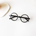 Classic round black frame for kids, lightweight plastic eyeglasses without lenses - Black
