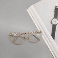 Cat eye glasses frame in gradient champagne with slim gold metal spring temples - Champagne