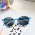 Sky blue oval jelly color polarized sunglasses for kids with dark protective lenses - Sky Blue