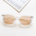 Rectangle transparent frame sunglasses with light tea lenses in a minimalist design - Transparent Champagne