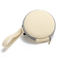 Portable cream round EVA sunglass storage case with zipper closure and wrist strap - High-grade Zipper Style (Beige)