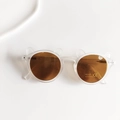 Lunettes de soleil rondes ours pour enfants en blanc mat avec verres UV400 - Transparent Verre Marron