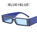 Cyberpunk square frame sunglasses in vibrant blue plastic with matching blue tinted lenses - Transparent Blue / Blue