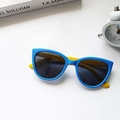 Polarized kids sunglasses featuring a stylish blue frame and bright yellow temples - Blue Frame Yellow Temples