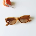 Lunettes de soleil œil de chat pour enfants avec monture ambre et verres marron - Jaune