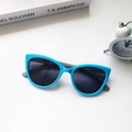 Occhiali da sole polarizzati cat-eye blu brillante per bambini con lenti scure - Montatura Blu Aste Grigie