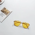 Kids vintage aviator sunglasses with yellow transparent lenses and gold metal frame - Transparent / Yellow Lens