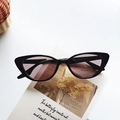 Kids black cat eye sunglasses with purple tinted UV400 lenses and glossy resin frame - Black Frame Tea Lens
