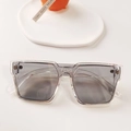 Lunettes de soleil carrées pour enfants avec monture grise transparente au style pur - Gris Transparent