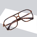 Montatura per occhiali vintage tartarugata con doppio ponte su sfondo bianco - Tartarugato (Anti Luce Blu)