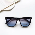 Retro zonnebril voor kinderen zwart frame en blauw-paarse UV400 verloopglazen - Zwart