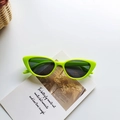 Neon green cat-eye sunglasses for kids with dark UV400 lenses and lightweight plastic frame - Neon Yellow