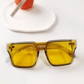 Lunettes de soleil vintage carrées pour enfants avec monture grise et verres jaunes - Gris Transparent Verres Jaunes