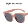 Chic oversized square sunglasses in light pink glossy finish with dark grey lenses - Light Pink / Grey Lens
