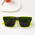Lunettes de soleil carrées jaune fluo et noir pour enfant avec verres foncés - Jaune Fluorescent Verres Gris