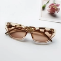 Lunettes œil de chat ambrées, verres dégradés marron et branches chaîne en métal doré - Champagne