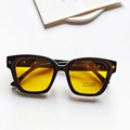 Kids vintage black sunglasses with yellow lenses and UV400 protection feature - Black Frame Yellow Lens