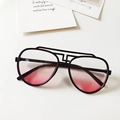 Occhiali da sole aviator per bambini con montatura nera e lenti rosa sfumate - Stile aviator