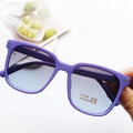 Retro purple square children sunglasses with light blue gradient UV400 lenses - Purple