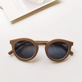 Lunettes de soleil rondes pour enfants marron mat avec verres de protection UV400 - Marron Mat