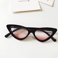 Retro black cat eye sunglasses for kids with pink gradient lenses for outdoor travel - Cat Eye Style