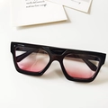 Kids vintage large frame sunglasses with black frame and pink gradient blush lenses - Small Square Style