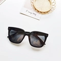 Kids black large frame sunglasses with gradient lenses and double rivet accents - Black and Gray