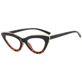 Occhiali da sole cat-eye retrò con montatura nero-tartaruga e dettagli dorati - Lente Piana Anti-Luce Blu / Sopra Nero e Sotto Tartarugato