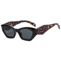 Occhiali da sole cat-eye chic con montatura nera e stanghette tartarugate colorate - Taglia unica / Montatura Nera Aste Tartarugate Lenti Grigie