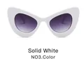 Occhiali da sole cat-eye retrò con montura bianca lucida e lenti sfumate viola - Bianco Solido