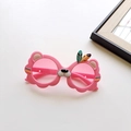 Lunettes de soleil rose pour enfants avec oreilles de lion et plumes colorées - Rose