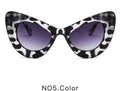 Occhiali da sole cat-eye da donna con montatura leopardata grigia e lenti viola sfumate - Stampa Leopardata Grigia