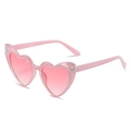 Occhiali da sole a cuore rosa con lenti sfumate e montatura in resina rosa pastello - Nuovo Stile / Montatura rosa standard con lenti rosa doppie