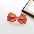 Lunettes de soleil enfant orange en forme d'ours avec verres dégradés violets - Orange