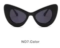 Occhiali da sole a farfalla cat eye oversize con montatura nera lucida e lenti grigie - Nero Lucido / Grigio
