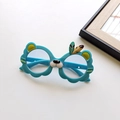 Lunettes de soleil lion bleu clair pour enfants avec oreilles et plumes mignonnes - Bleu