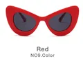 Chic oversized red cat-eye sunglasses with dark lenses, model NO9 fashion eyewear - Red