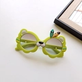 Lunettes de soleil lion dessin animé vert citron pour enfants avec détails d'animaux - Vert