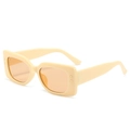 Gafas de sol cuadradas color crema con lentes naranjas y detalles de estrellas doradas - Montura Beige Lentes Té